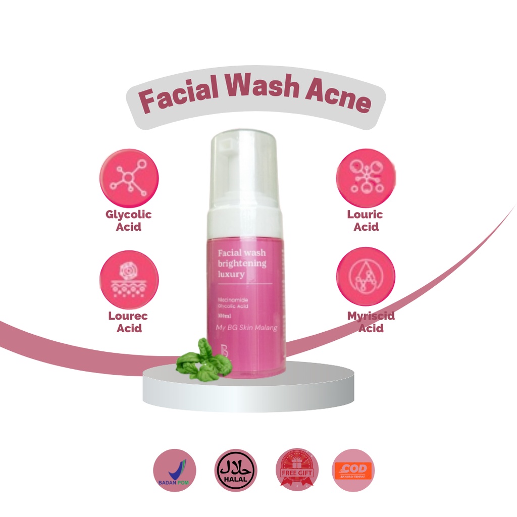 (100% ORI) FACIAL WASH ACNE BG SKIN Skincare Sabun Pembersih Wajah Muka Berjerawat Bruntusan Berminy