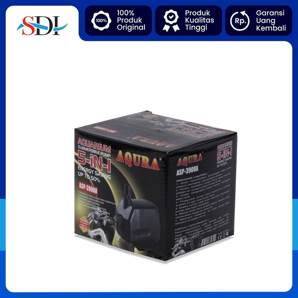 POMPA CELUP AQUARIUM DAN KOLAM AQURA ASP 3900A 2.8M 3000L/H