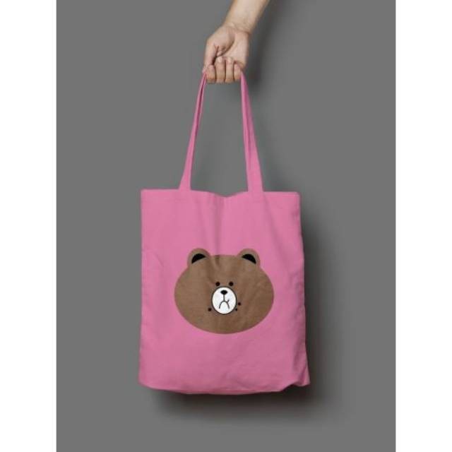 PROMO SALE 7.7 - TOTEBAG MOTIF BROWNCHIP - RESLETING BAHAN KANVAS / DINIR 300 UKURAN 35X40 CM