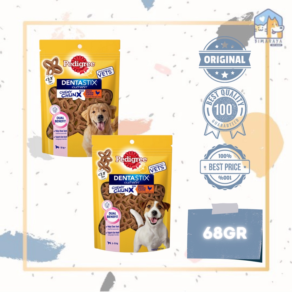 PEDIGREE DENTASTIX CHEWY CHUNX 68GR // SNACK ANJING