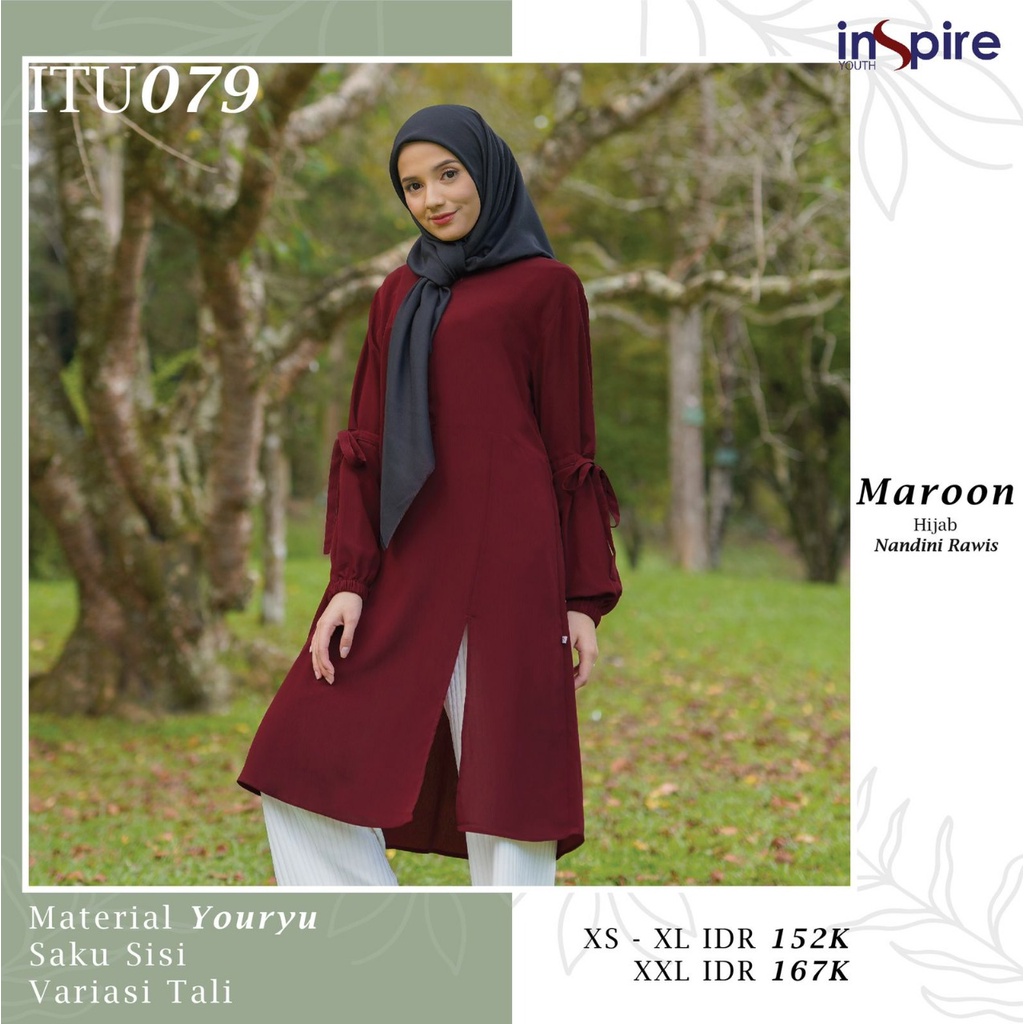 Inspire Tunik ITU 79 Bahan Youryu Atasan Muslimah Polos Simple Terbaru