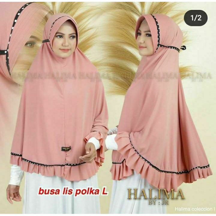 HIMAR ANDRIANI LIST POLKA REMPEL II HIJAB JUMBO TALI KRIWIL II BERGO JUMBO TALI II JILBAB LIST POLKA