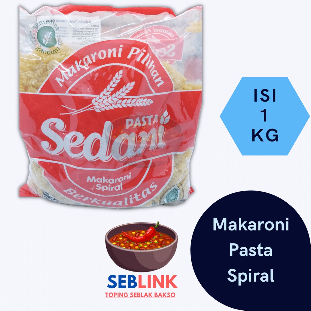 

Makaroni Sendani Gandum Premium (SPIRAL) 1 kg