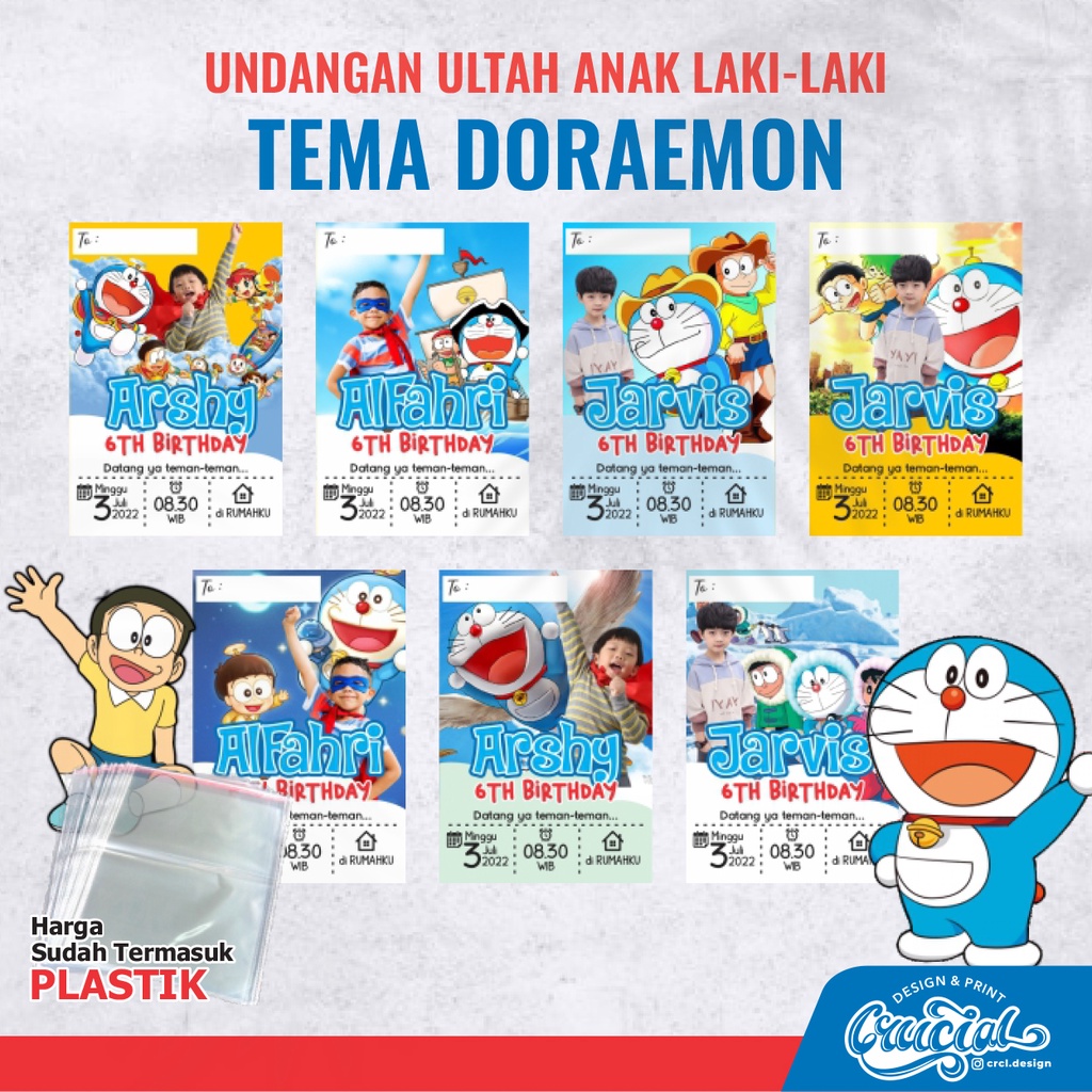 Undangan Ulang Tahun Anak Tema Doraemon