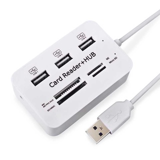 (BISA COD) LCMNCELL   USB Hub Combo Card Reader 3 USB 2.0/SD/TF/M2/MSDuo Port HY-619