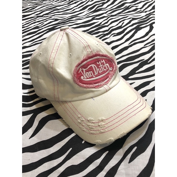 Von dutch ripped white pink cap (Gloria)