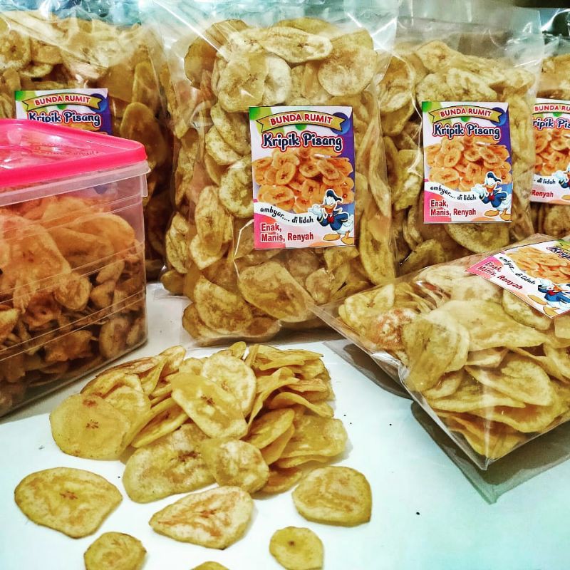 

Keripik pisang manis 250 gr / keripik pisang asin 250gr