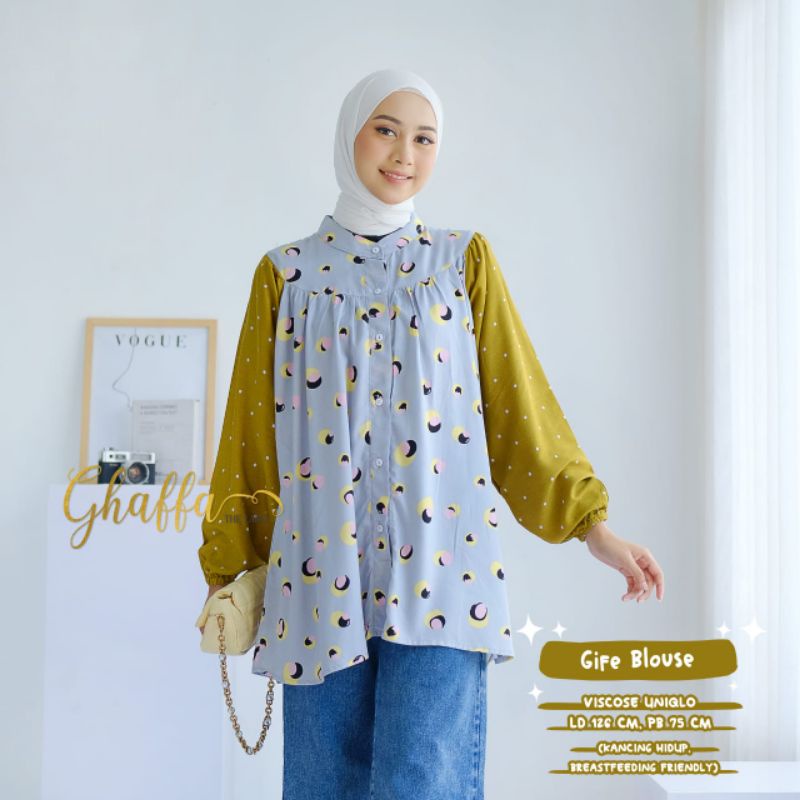 Blouse motif cantik modern / Gife blouse by ghaffa the label / Blouse muslimah kekinian