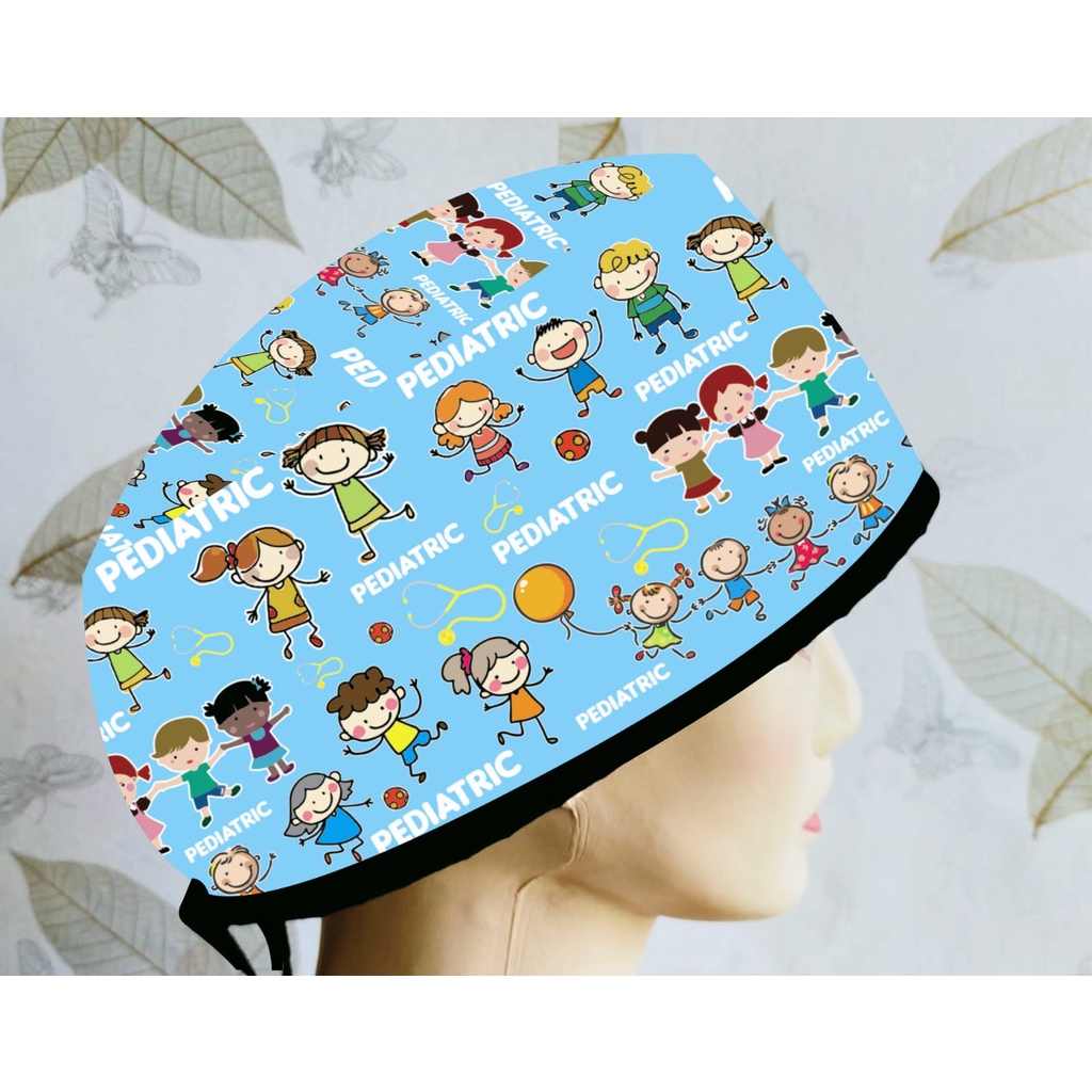 Topi Medis / Scrub Hat / Head Cap / Surgical Cap Pediatric Baby Blue