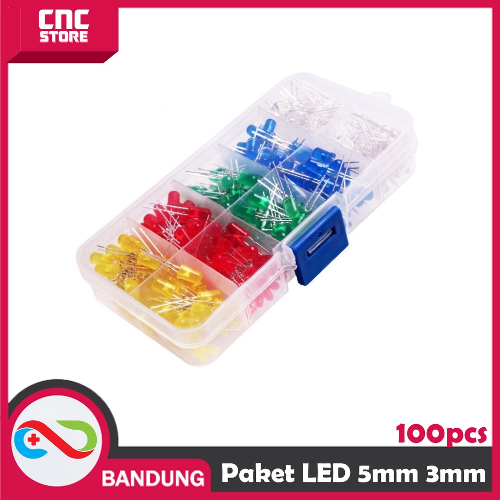 PAKET 1 BOX LED 5MM 3MM 5 COLOR RGBYW 100PCS