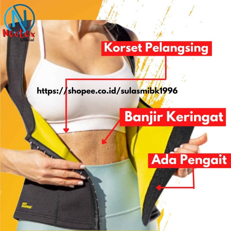 Korset Pelangsing Pengecil Perut Buncit Neotex Corset Pembakar Lemak Pelangsing Tubuh