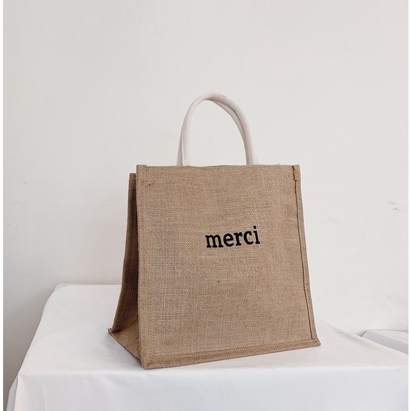 BIG Merci Totebag Rajut Jerami Wanita Remaja Aesthetic Tote Handle Cute Korean Tote Bag Style By Chikoisme NR