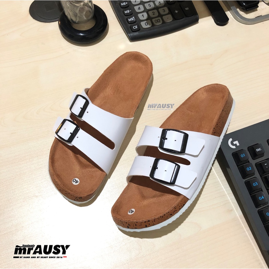 Sandal Selop Wanita Cewek Casual mrAUSY Ringan Strap 2 Gesper 2 Pendek