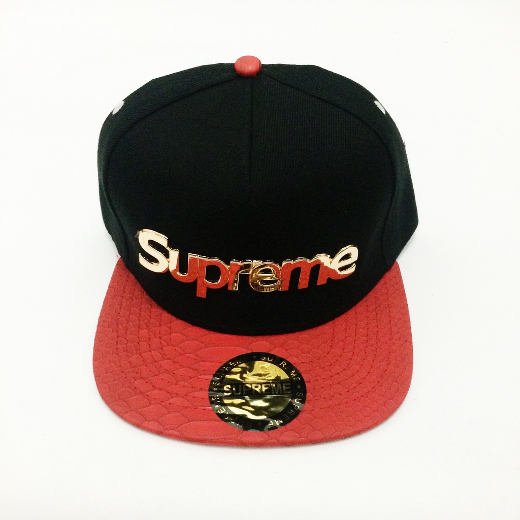 Topi Snapback Supreme Plat Hitam Merah import murah