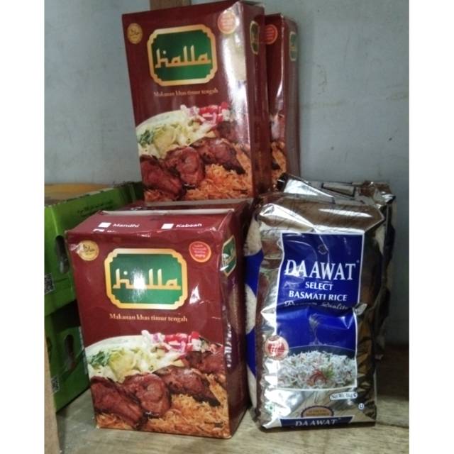 

DAAWAT Beras basmati brat 1 kg dn HALLA beras+ bumbu