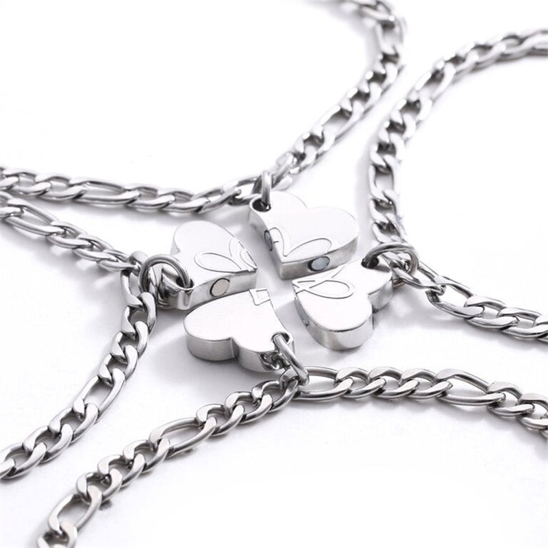 Gelang Tangan Rantai Fashion Gaya Eropa / Amerika Motif Tulisan Good Friends / Family 3 / 4 Orang Untuk Wanita