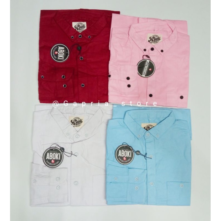 Kemeja Panjang Polos Distro Original Aboki & Triple Eight