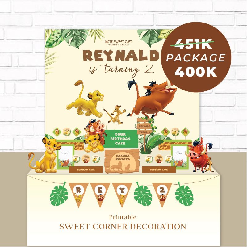 

NEW Paket Dekor Sweet Corner Birthday LION KING