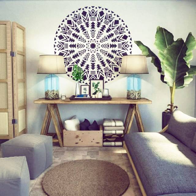 

Stencil Dinding motif MANDALA Stencil wall stencil uk.30x30 cm TEBAL : 200 MICRON