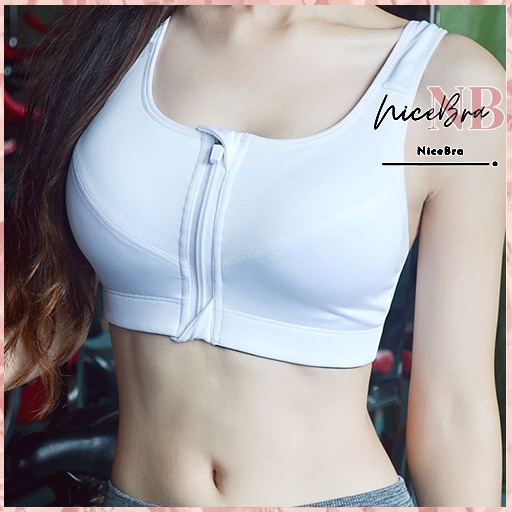 Nicebra Sport Bra Push Up Gym Fitness Senam Zumba Jogging Yoga BH Wanita High Quality dengan Resleting 1100