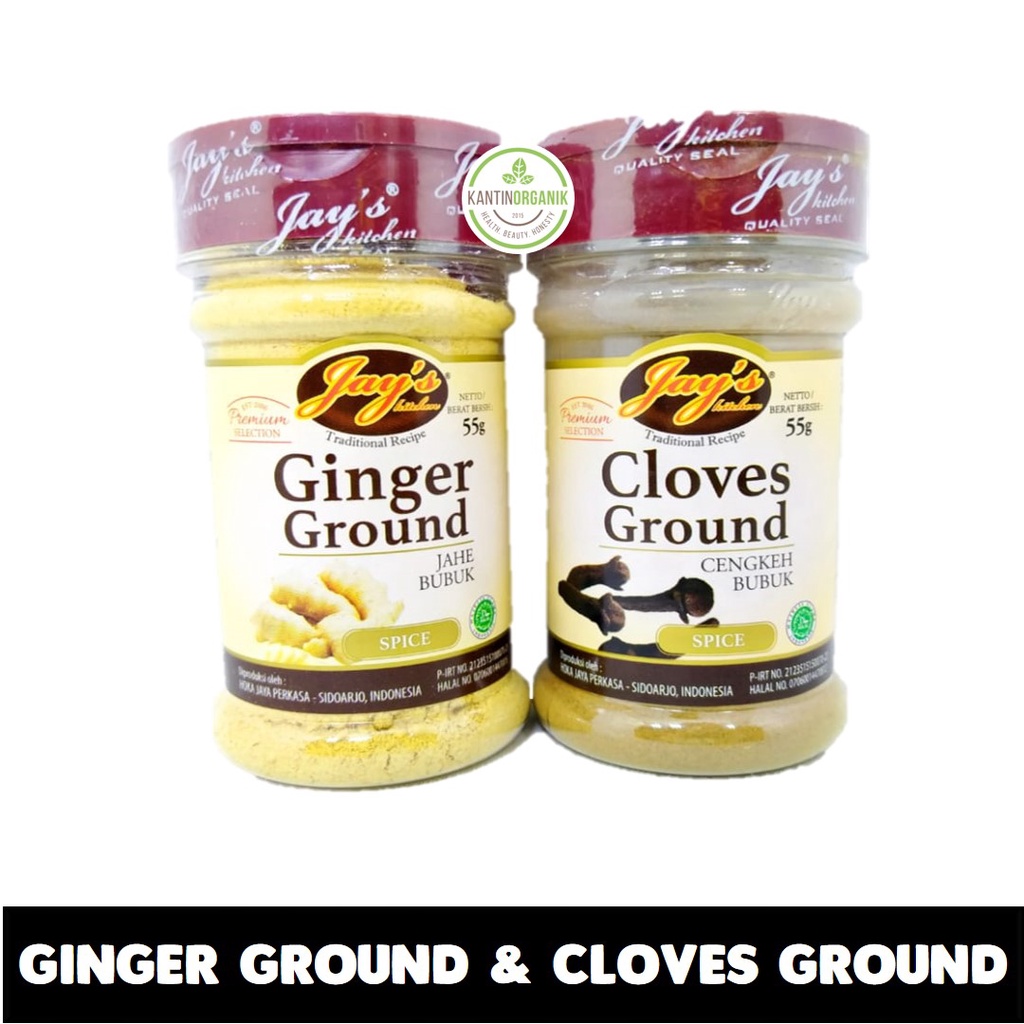 

Jay's Ginger Ground/Jahe Bubuk Cloves Ground/Cengkeh Bubuk 55gr