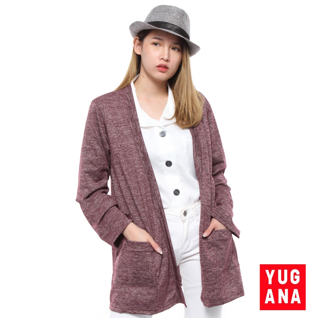 BL- CRGIGI Cardigan Oversize Wanita Lengan Panjang Polos-6