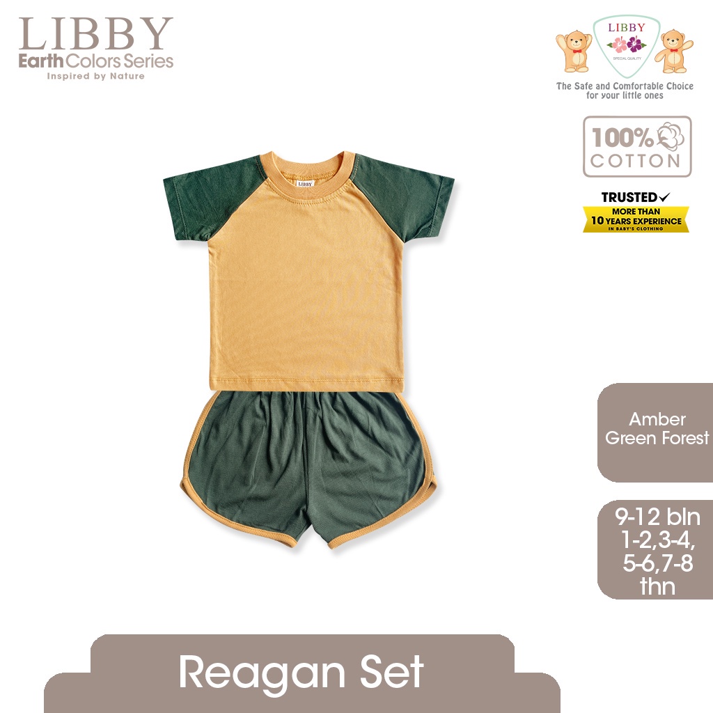 Libby Baby Earth Colors Reagan Set Setelan Pendek Celana Pendek Baju Set Anak Unisex