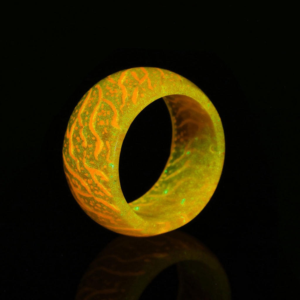 Huluboy Cincin Luminous Glow In The Dark Motif Retak Untuk Unisex