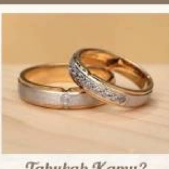 Cincin nikah couple model custem CINCIN KAWIN PERAK COUPLE LAPIS EMAS RHODIUM