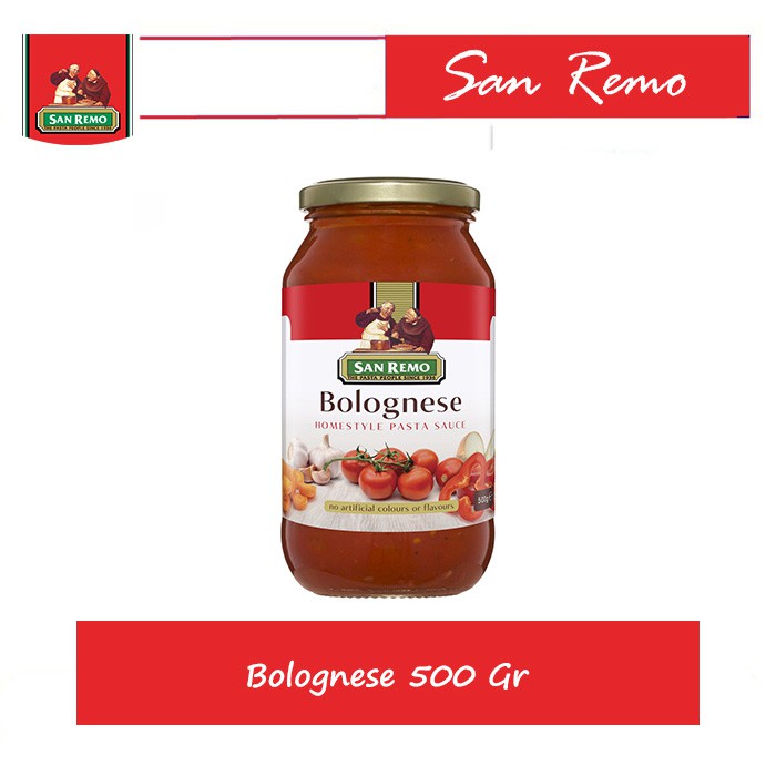 

San Remo Pasta Sauce Bolognese 500 Gr / Saus Pasta Bolognese