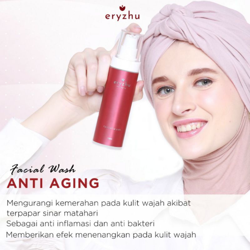 Eryzhu Facial Wash Anti Aging Sabun Cuci Muka Anti Penuaan Dini Sabun Muka Cair Nutrisi Wajah Sehat