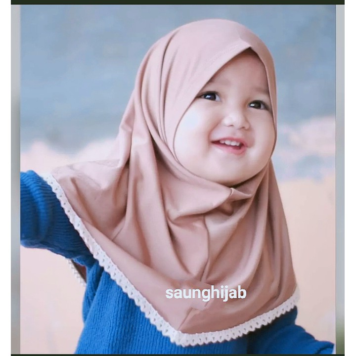 Jilbab anak bayi RENDA POLOS / KERUDUNG ANAK PEREMPUAN / HIJAB ANAK TERBARU