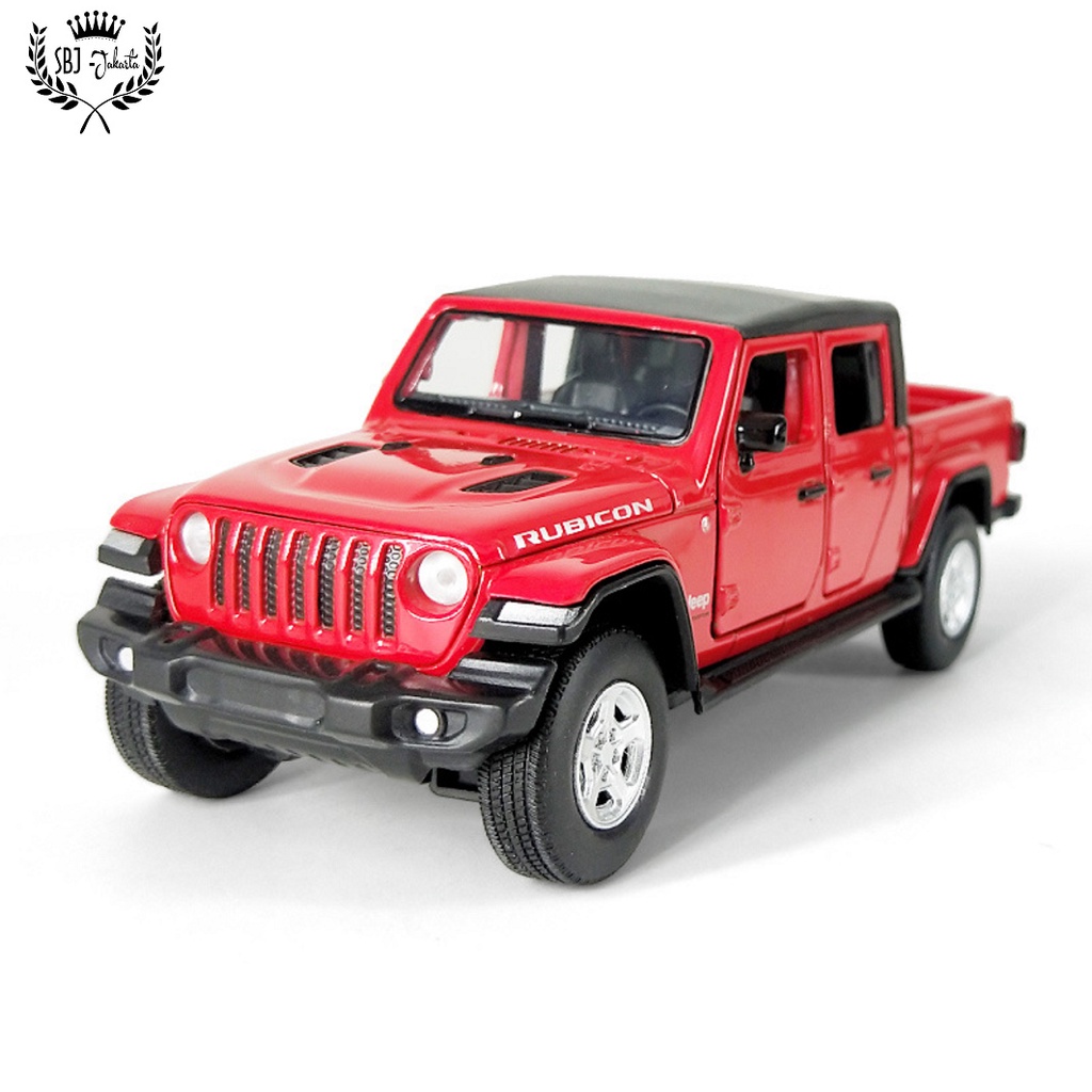 Diecast Mobil Jeep Rubicon Pickup Dengan Sepeda Motor Skala 1:32