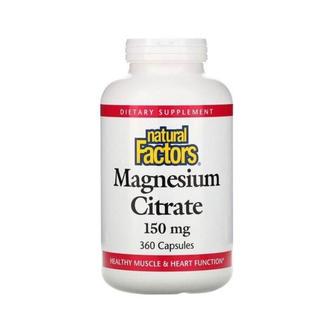 Natural Factors Magnesium Citrate 150 mg 360 Capsules isi 360 capsules ---Terbaru---