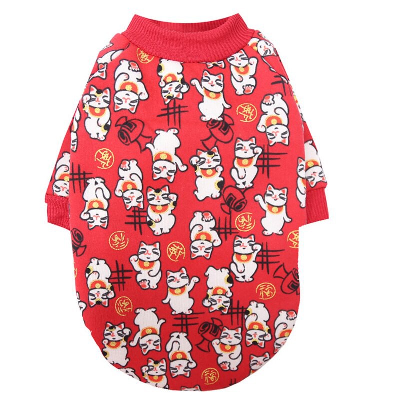 Baju Kucing/ Anjing  Gaya Jepang Lucky Cat