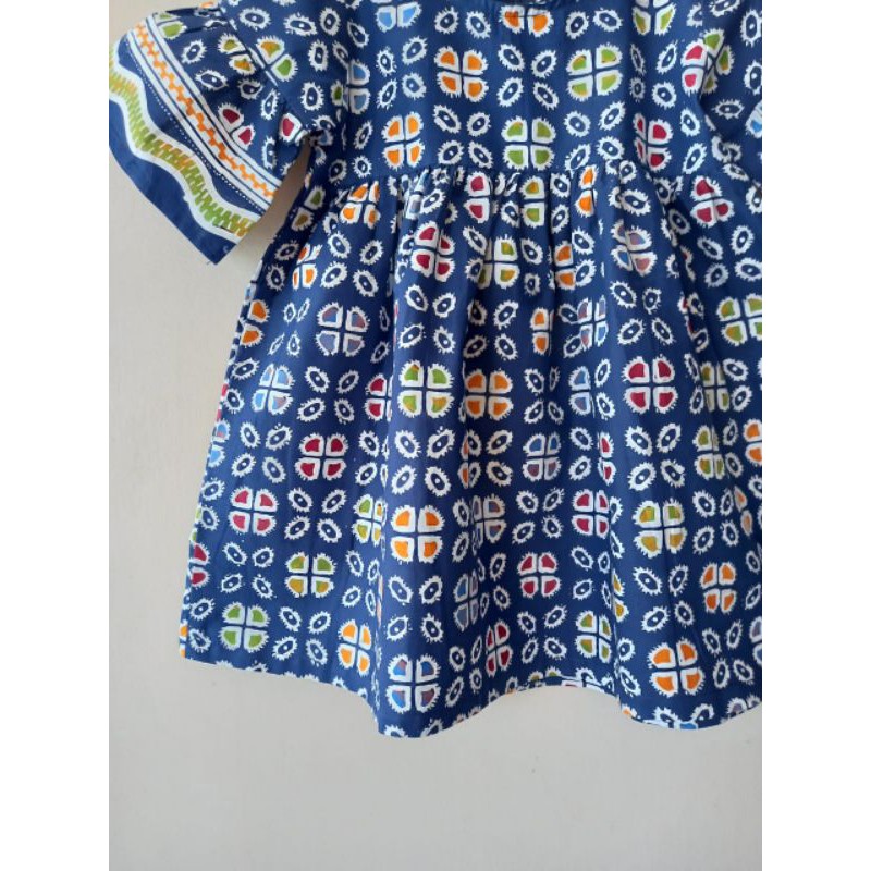 Batik Anak Kirana Jumputan Navy Dress