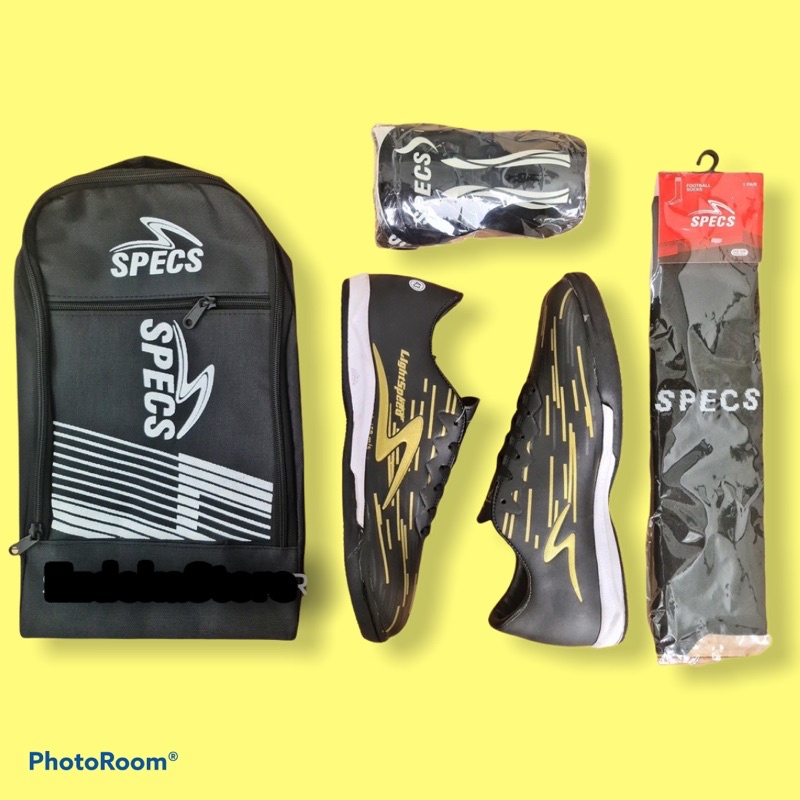(Paket 4) Sepatu Futsal Specs Infinity Simic illuzion grade ori hitam vapor superfly acceleratorr li