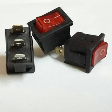 ROCKER SWITCH SAKLAR POWER KCD 20X15MM 250V/6A 125V/10A AC SPST 3 PIN DENGAN LAMPU