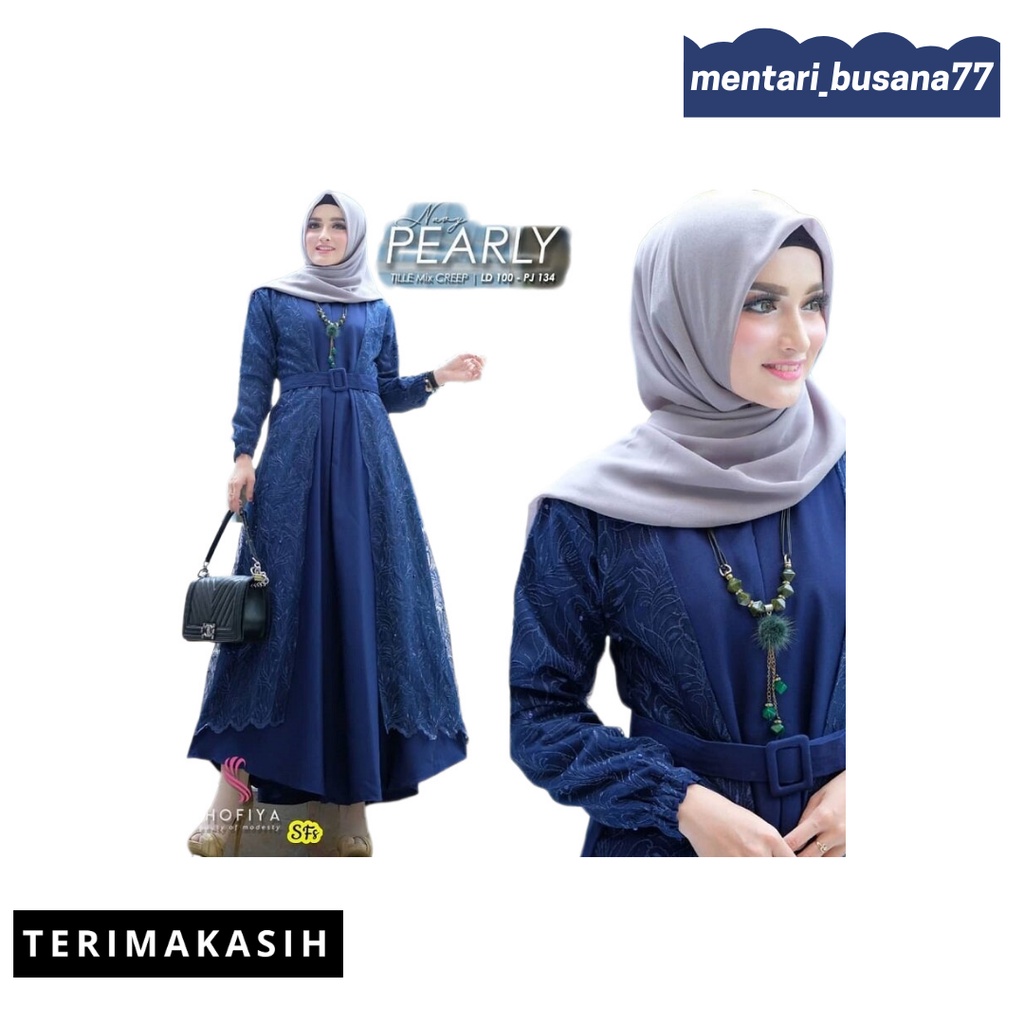 ELEGANT Gamis Pearly Maxy Dress Jumbo Murah! / mentari_busana77 gamis dewasa//remaja terlaris2022 / Terbaru pakaaian muslim wanita / Gamis Brukat Tulle Tile / Ukuran M L XL XXL 3XL / Bayar di tempat (cod)