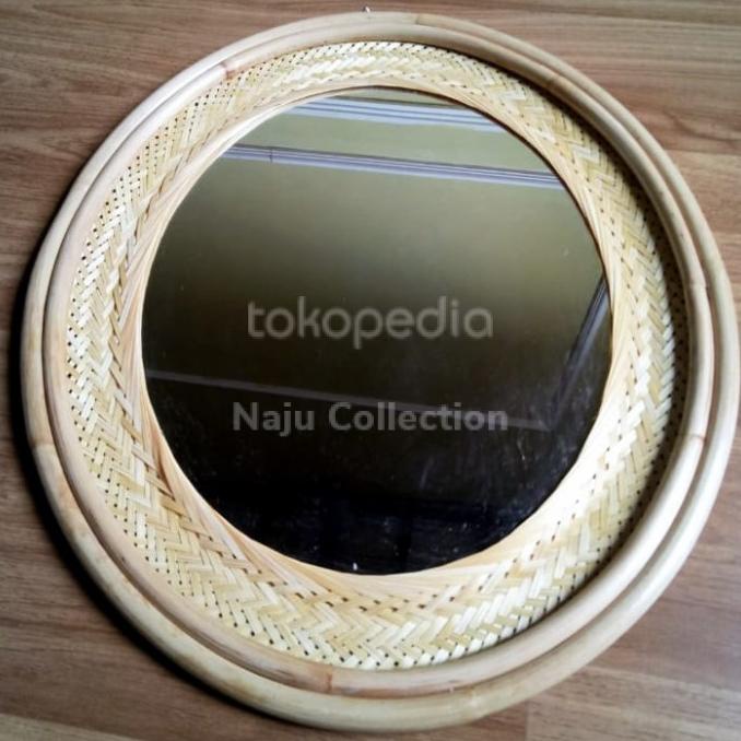 Cermin Rotan Dekorasi Dinding Medumshop