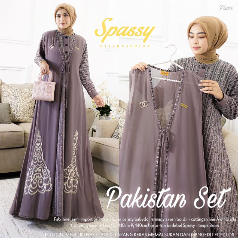 PAKISTAN SET - Gamis Syari - Setelan Muslim Wanita - Setelan Premium Murah - Baju Muslim Model Terba