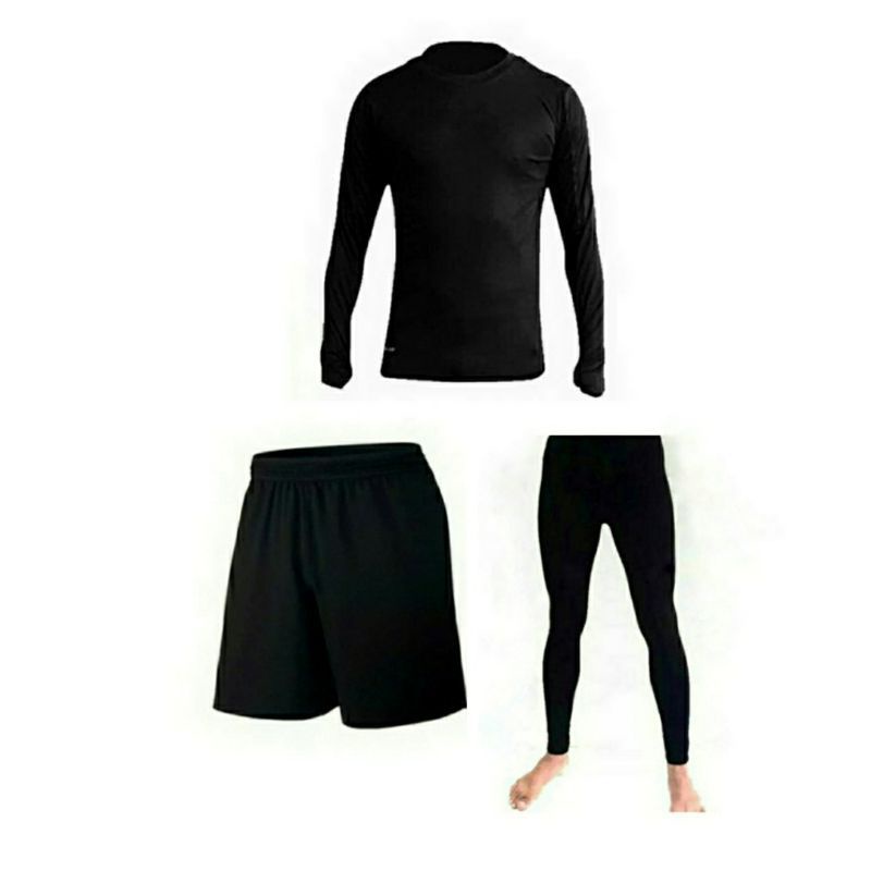 setelan manset leging dan kolor bola paket hemat 3in1 manset olahraga leging panjang sport pans cela