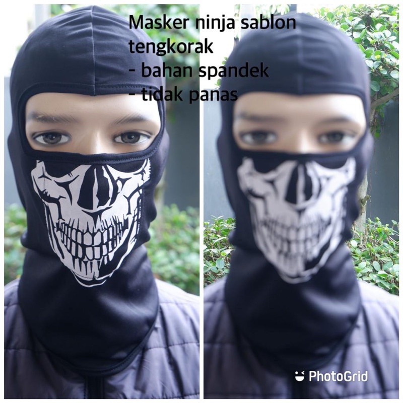 Masker Motor Sablon Tengkorak Murah Meriah