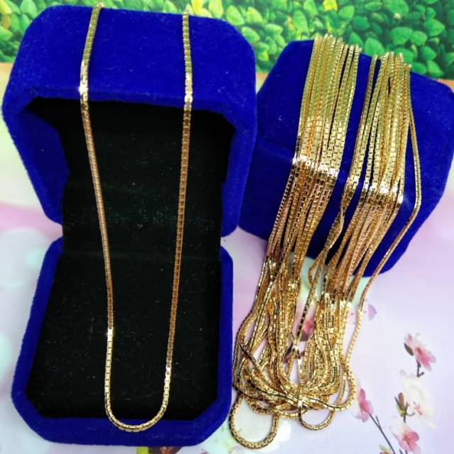 PERAK / ( PERAK ASLI 925 ) Kalung Italy Santa  Pria Wanita Perak Silver 925 Lapis Emas Kuning