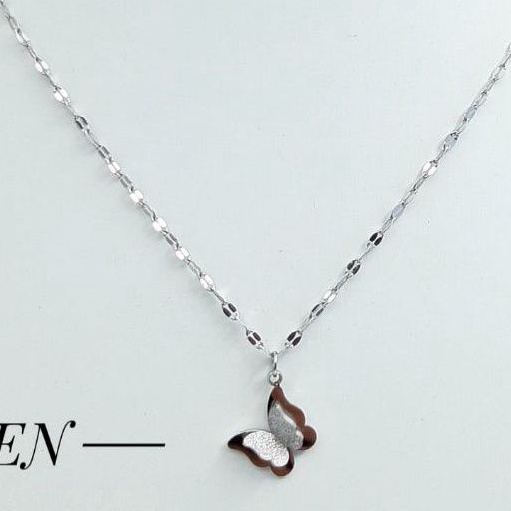 Kalung titanium kupu silver terbaru UR826