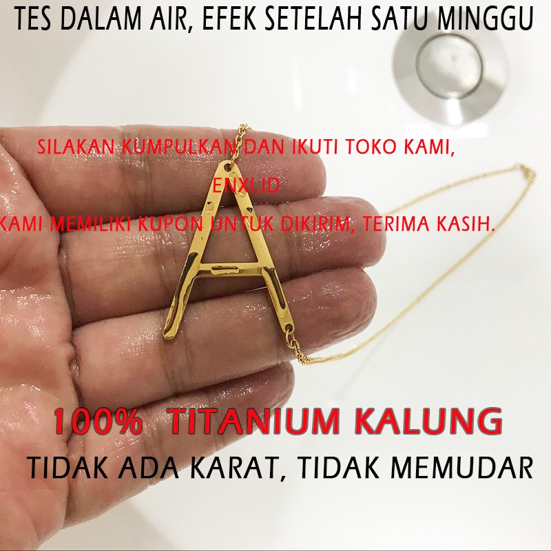 Kalung Huruf Titanium Asli 100% 18K Emas Alfabet Bahasa Inggris Liontin  Kalung Tidak Akan Pudar Ready Stok Bisa COD