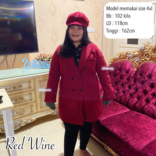 Anastasia Wool Coat Big size Plus size Mantel wanita Jumbo jacket wol jaket cewek autumn