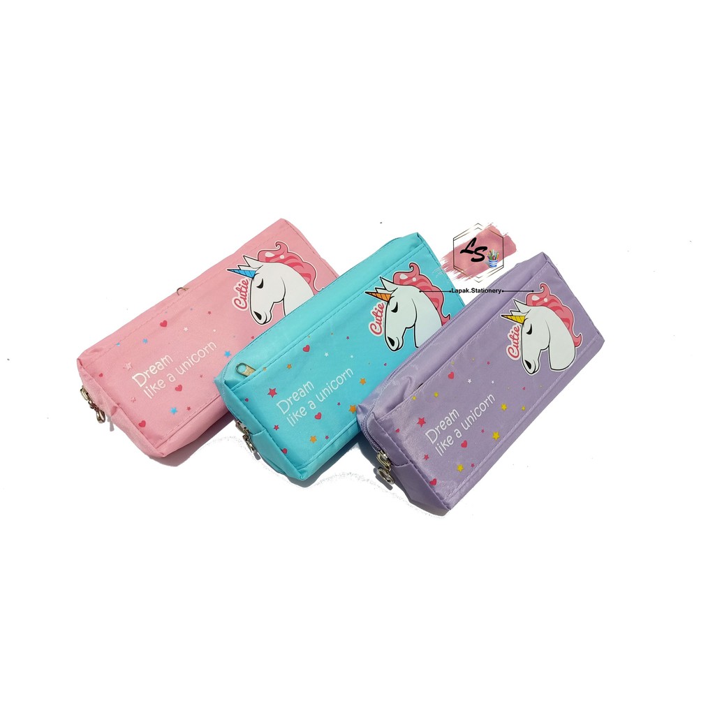 

Pencil Case Kain SY7045 Unicorn, Tempat Pensil Lucu