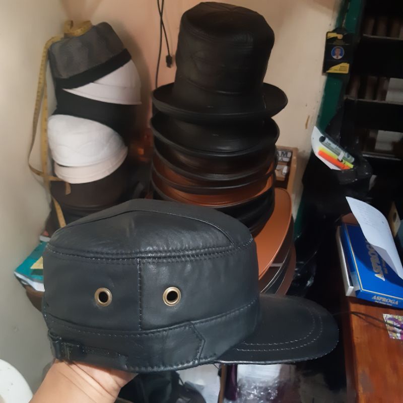 topi kulit domba asli