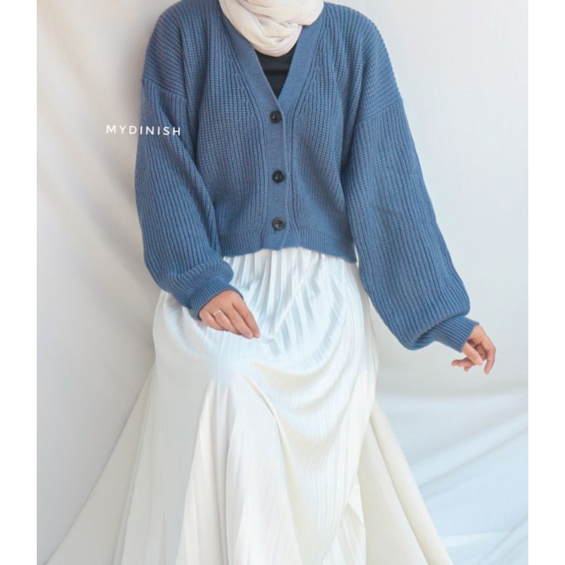 Diane Crop Cardy - Cardigan Rajut Wanita Polos All size
